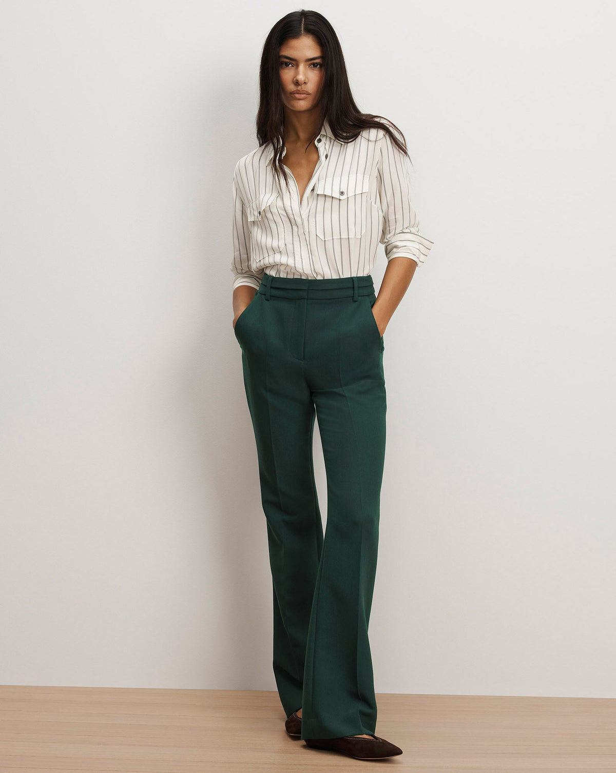 Veronica Beard | Bancroft Suede Flat in Espresso Espresso