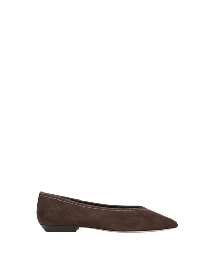 Veronica Beard | Bancroft Suede Flat in Espresso Espresso