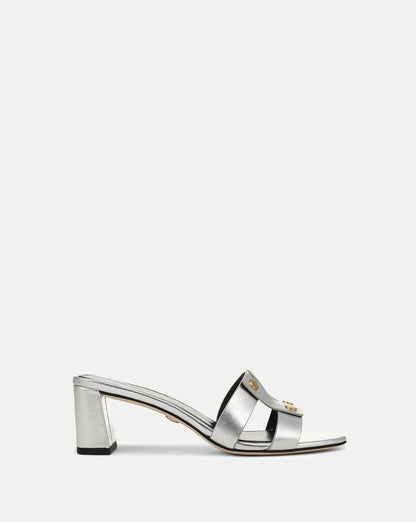 Veronica Beard | Via Silver Heeled Sandal in Silver Silver