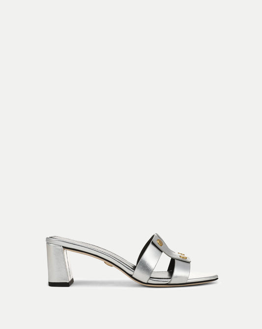Veronica Beard | Via Silver Heeled Sandal in Silver Silver