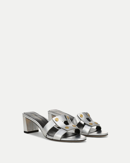 Veronica Beard | Via Silver Heeled Sandal in Silver Silver