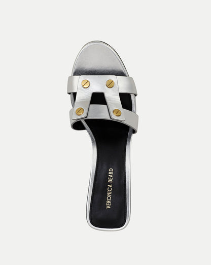 Veronica Beard | Via Silver Heeled Sandal in Silver Silver