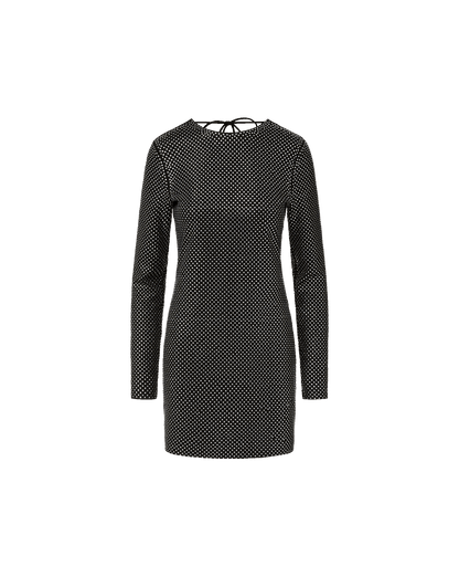 Veronica Beard | Pascal Crystal Embellished Long-Sleeve Mini Dress in Black Black
