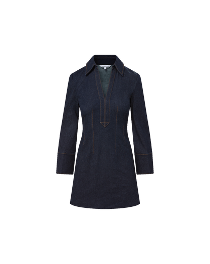 Veronica Beard | Raymond Denim Mini Dress in Dark Midnight Wash Midnight Wash