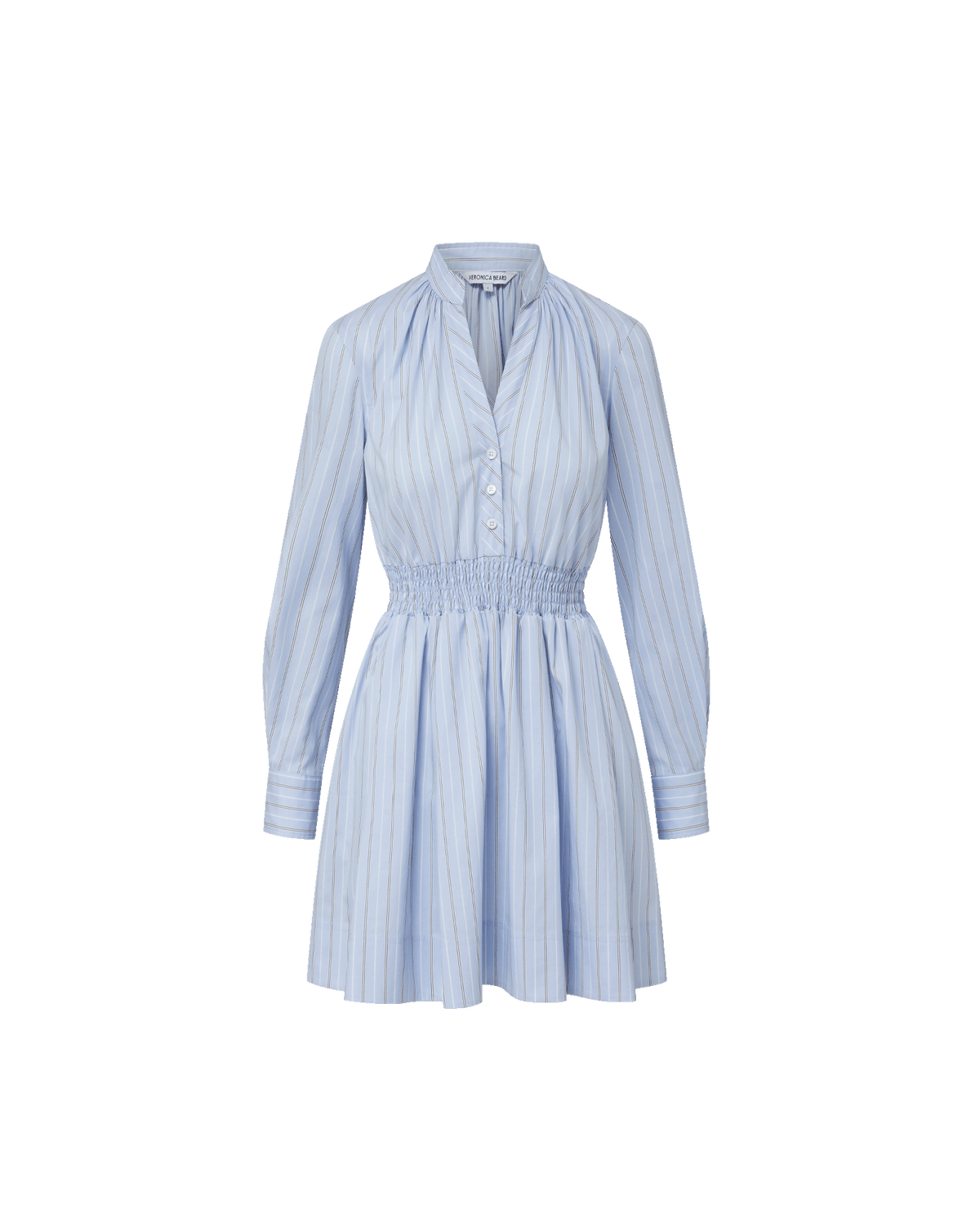 Veronica Beard | Schor Striped Mini Shirtdress in Ice Blue Multi Ice Blue Multi