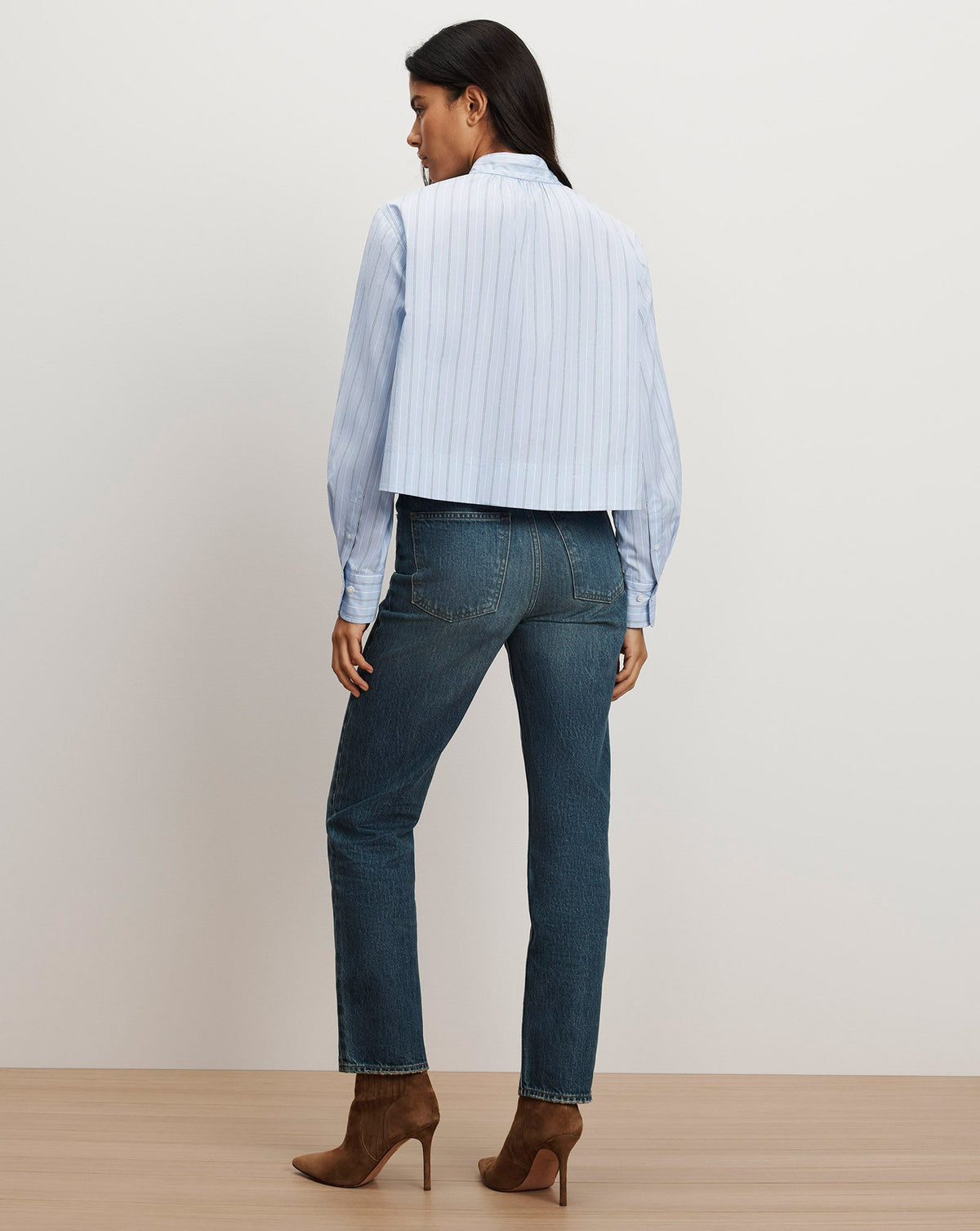 Veronica Beard | Kaits Striped Blouse in Ice Blue Multi Ice Blue Multi
