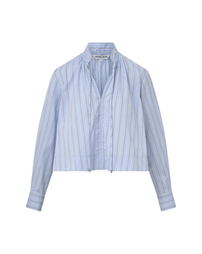 Veronica Beard | Kaits Striped Blouse in Ice Blue Multi Ice Blue Multi