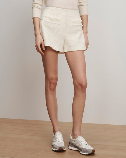 Veronica Beard | Gershwin Tweed Mini Short in Dove White Dove White