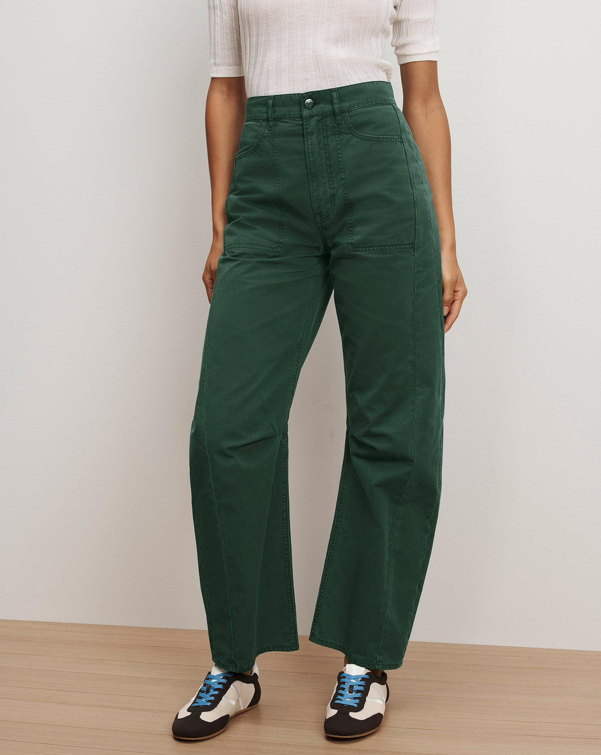 Veronica Beard | Sloan Barrel Pant in Dark Hunter Green Dark Hunter Green