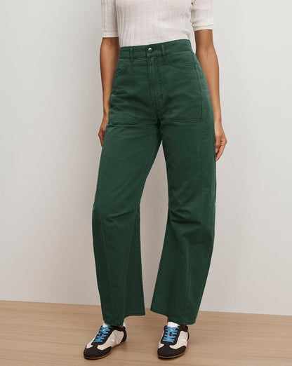 Veronica Beard | Sloan Barrel Pant in Dark Hunter Green Dark Hunter Green