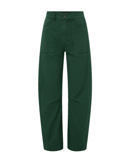 Veronica Beard | Sloan Barrel Pant in Dark Hunter Green Dark Hunter Green