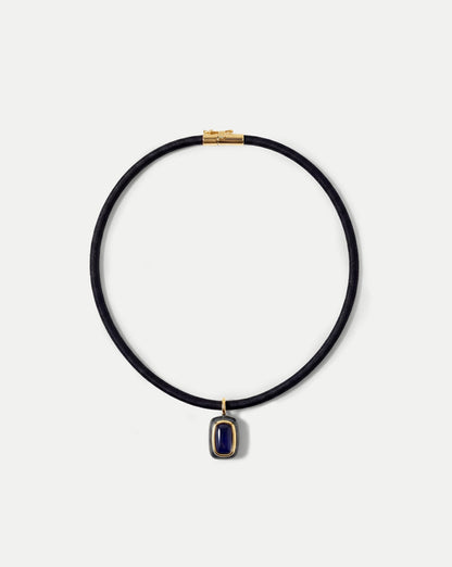 Veronica Beard | Rectangle Doublet Pendant Necklace in Blue Blue