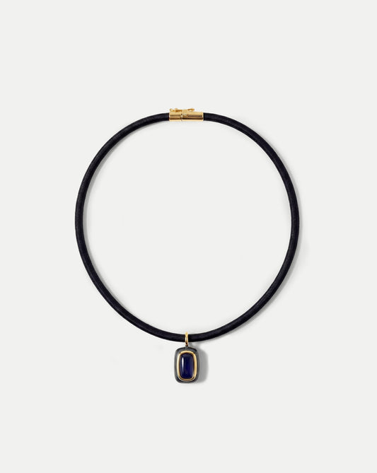 Veronica Beard | Rectangle Doublet Pendant Necklace in Blue Blue