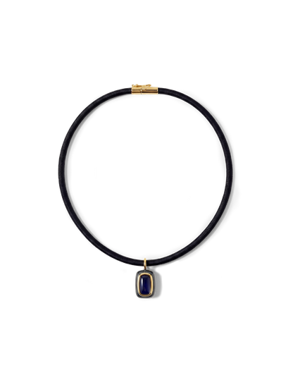 Veronica Beard | Rectangle Doublet Pendant Necklace in Blue Blue