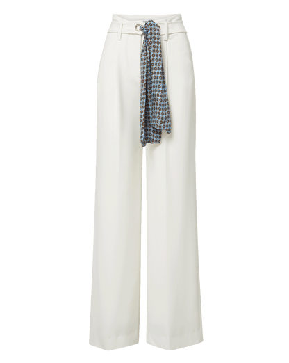 Veronica Beard | Tai Belted Wide-Leg Pant in Off-White Dove White Dove White