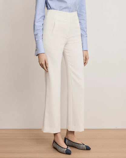 Veronica Beard | Carys Cropped Pant in Dove White White Dove White