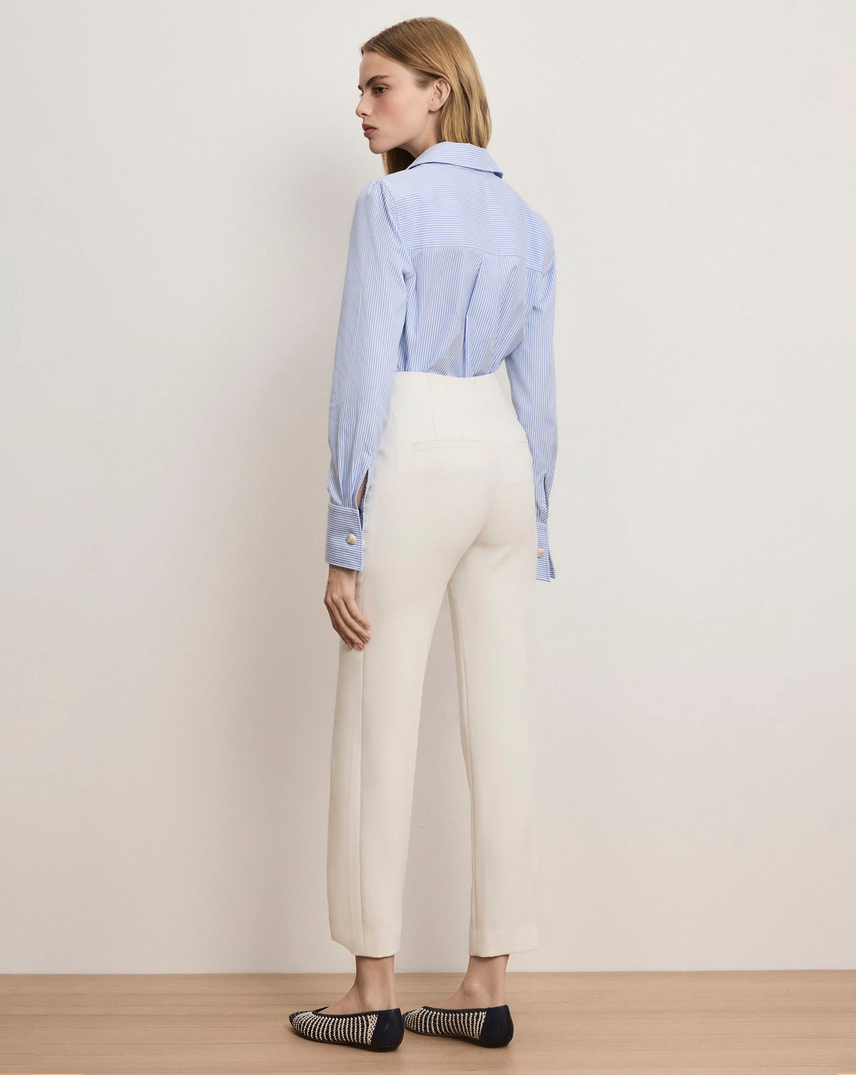 Veronica Beard | Carys Cropped Pant in Dove White White Dove White
