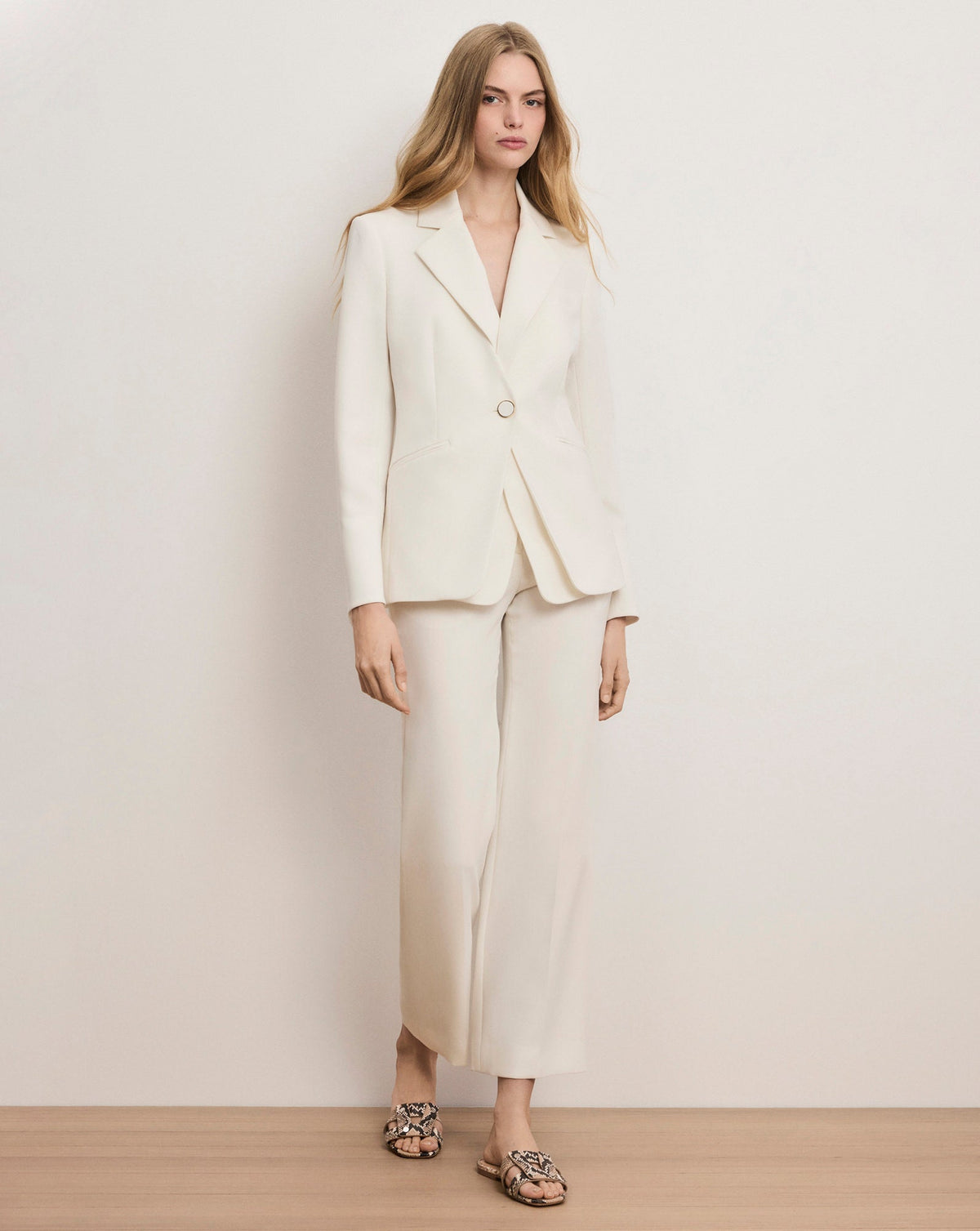 Veronica Beard | Carys Cropped Pant in Dove White White Dove White