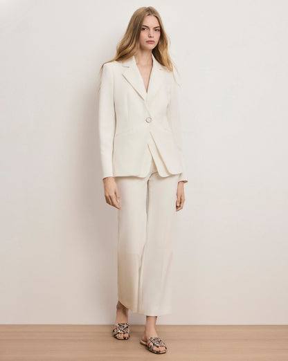 Veronica Beard | Carys Cropped Pant in Dove White White Dove White