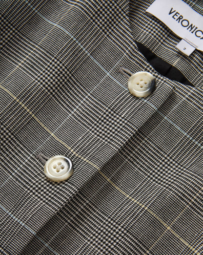 Veronica Beard | Lois Plaid Vest in Black Plaid Black Multi
