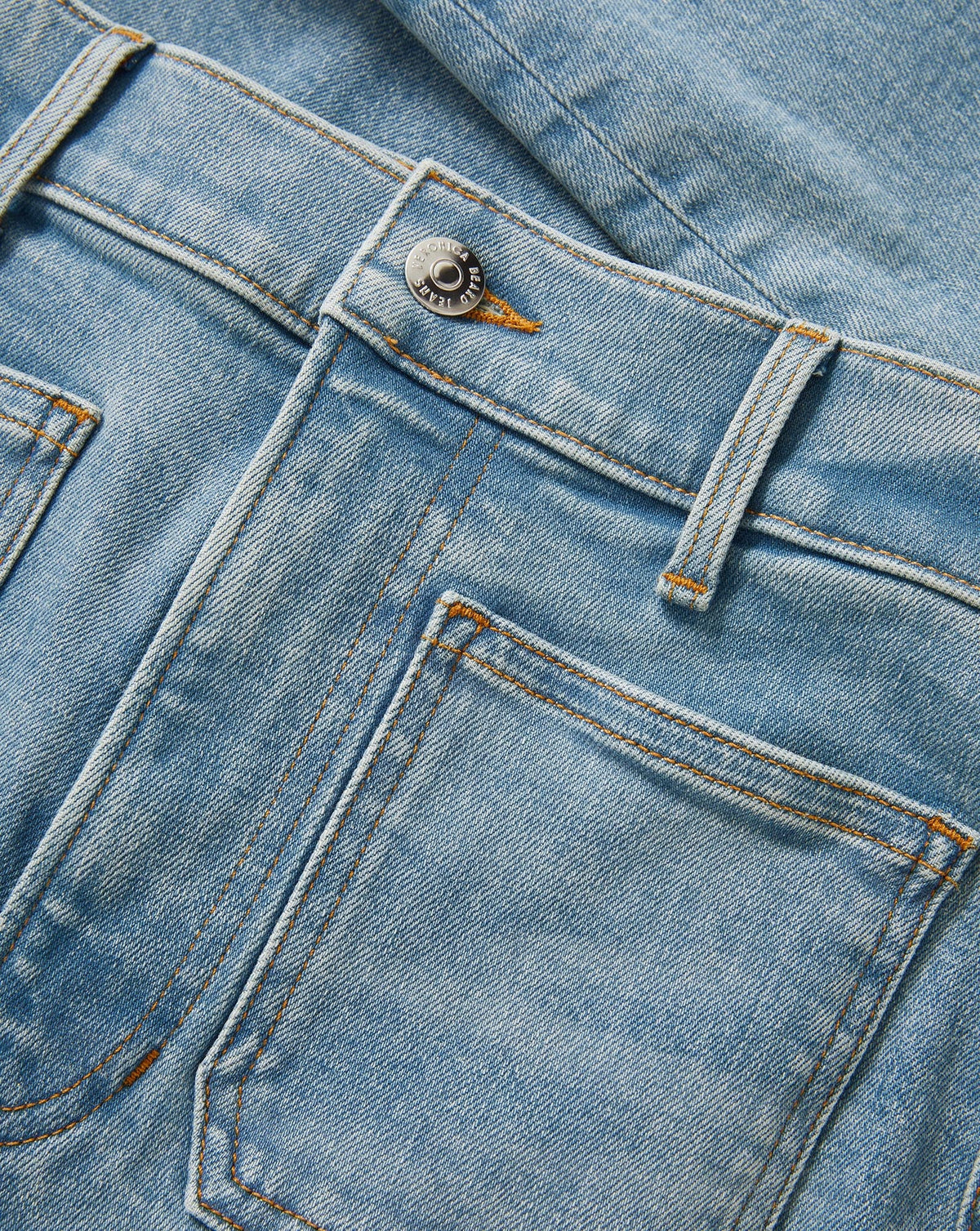 Veronica Beard | Beverly Patch-Pocket Skinny-Flare Jean in Silverwood Light Blue Silverwood Blue