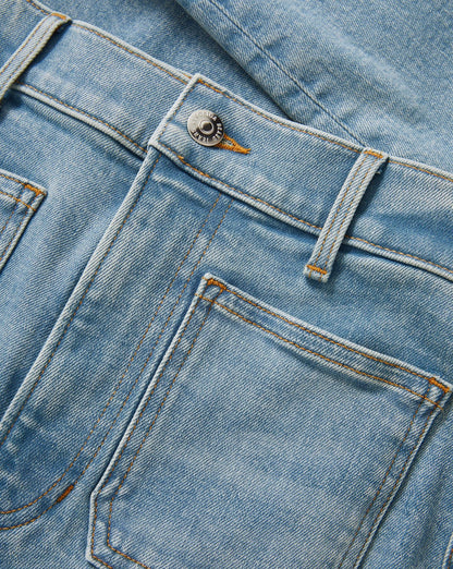 Veronica Beard | Beverly Patch-Pocket Skinny-Flare Jean in Silverwood Light Blue Silverwood Blue