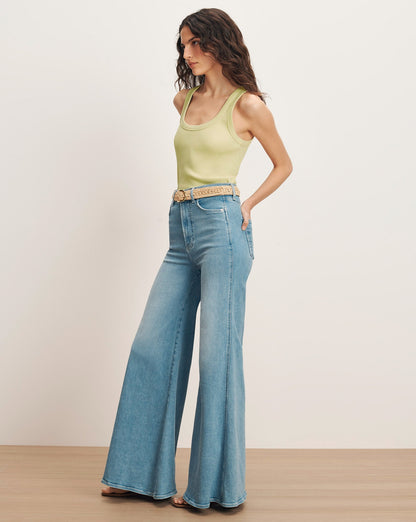 Veronica Beard | Jesse Ultra-Flare Jean in Big Splash Italian Denim Big Splash