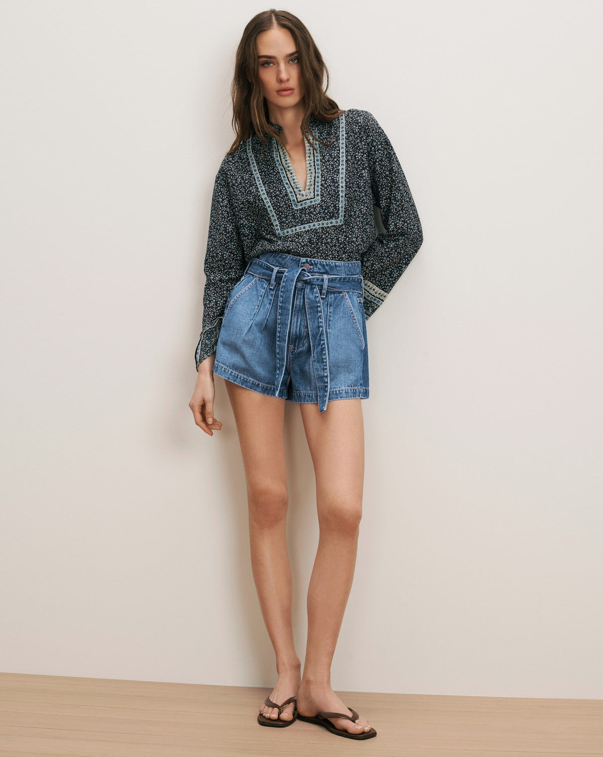 Veronica Beard | Cyra Tunic Top in Navy Multi Navy Multi