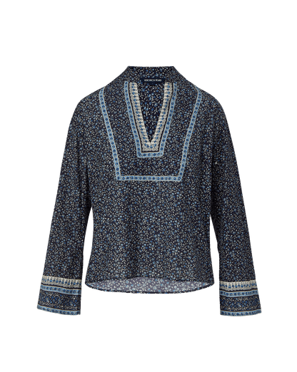 Veronica Beard | Cyra Tunic Top in Navy Multi Navy Multi