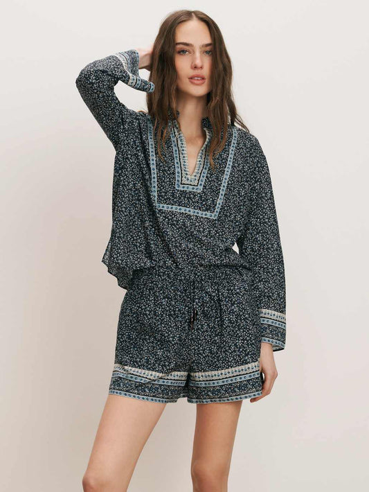 Veronica Beard | Vilvaldi Floral Short in Navy Multi Navy Multi