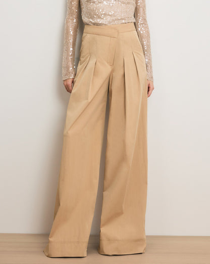 Veronica Beard | Heron Wide-Leg Pant in Khaki Khaki