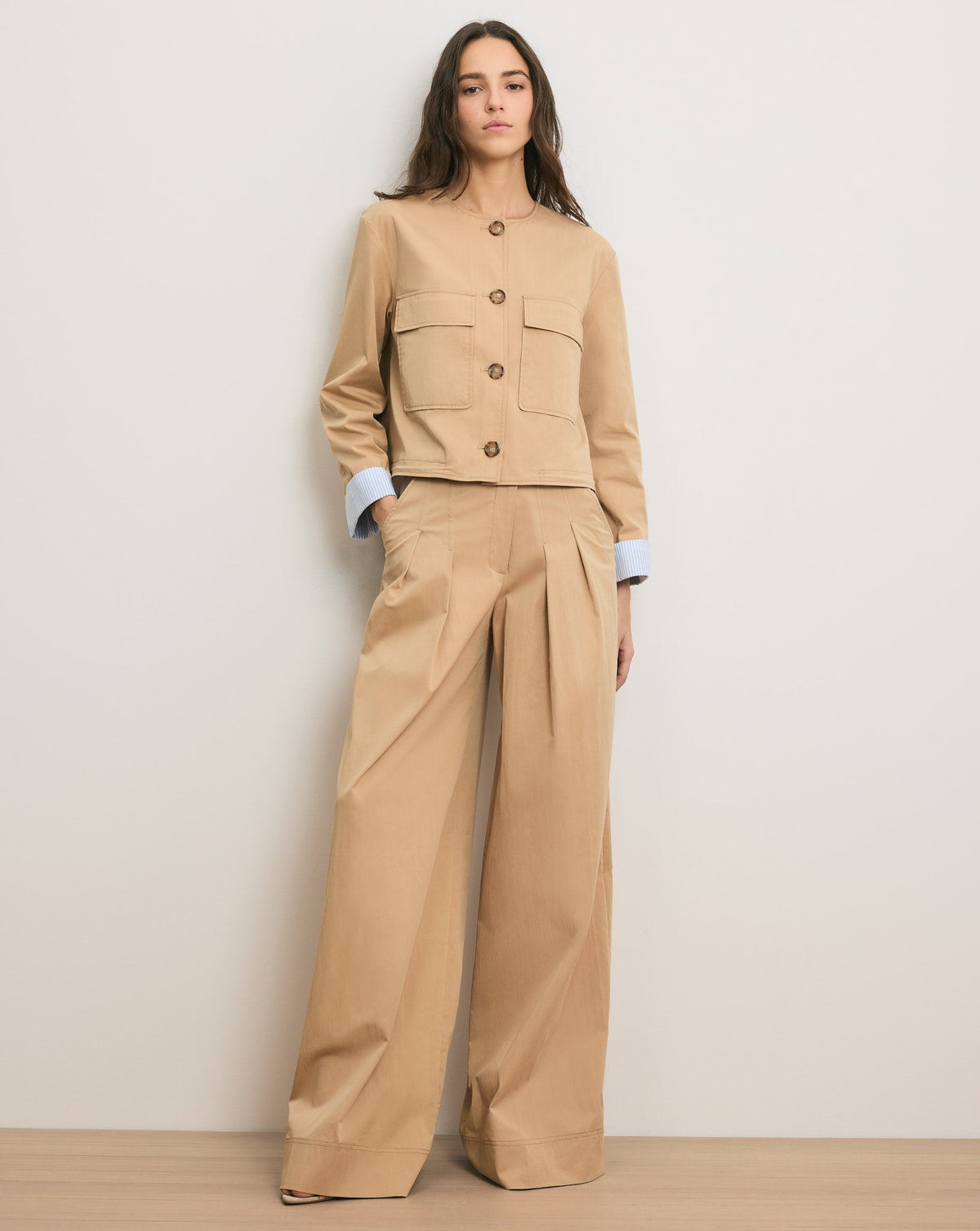 Veronica Beard | Heron Wide-Leg Pant in Khaki Khaki
