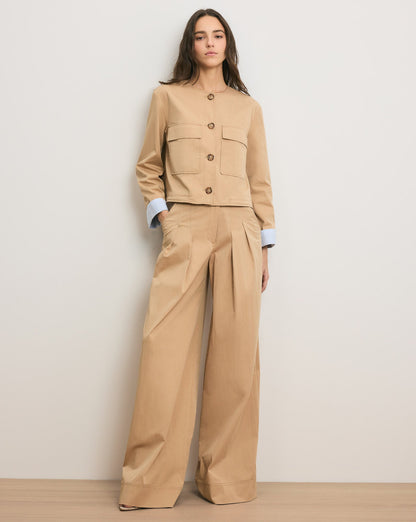 Veronica Beard | Heron Wide-Leg Pant in Khaki Khaki