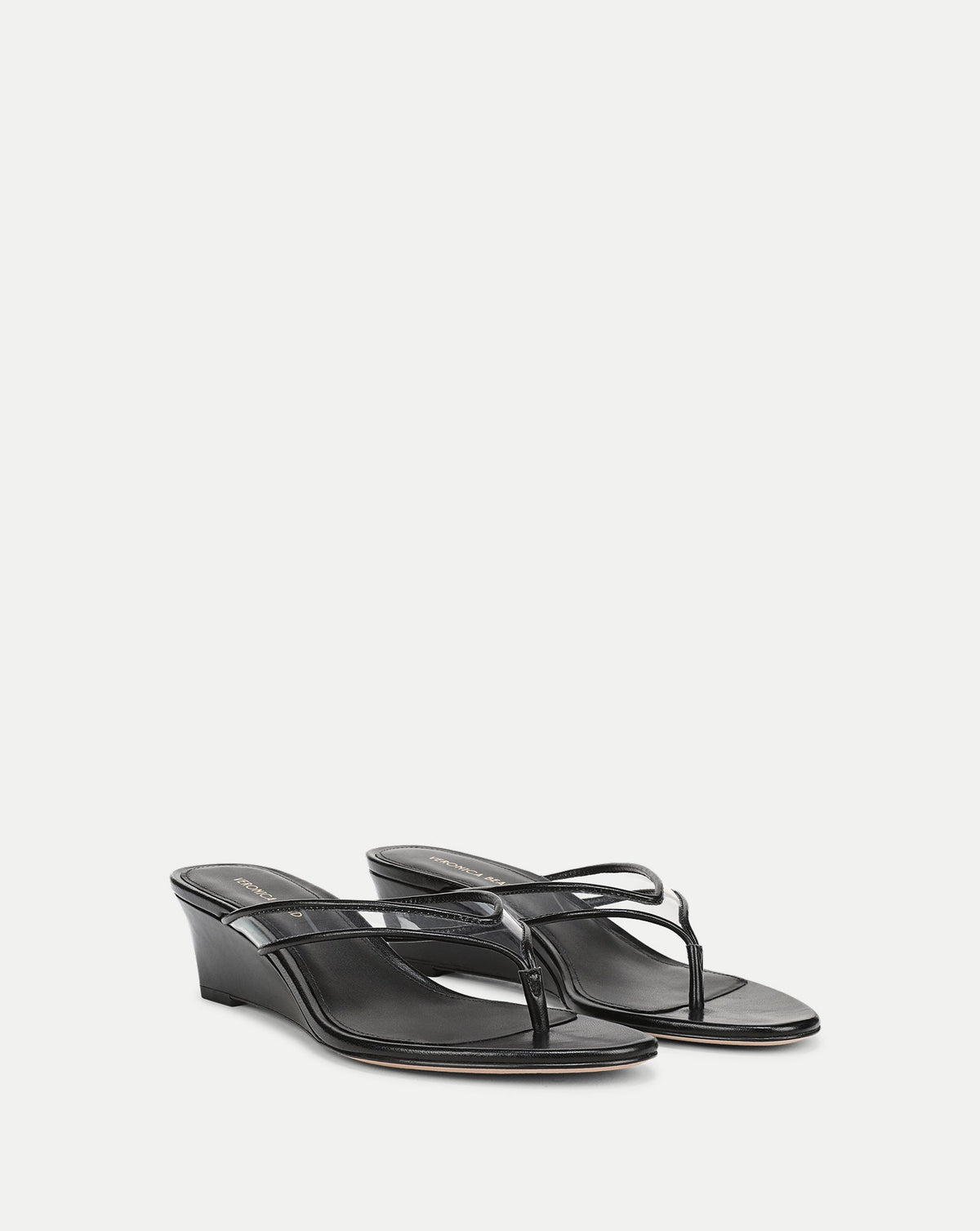 Veronica Beard | Clea Jelly Wedge Sandal in Clear/Black Clear/Black