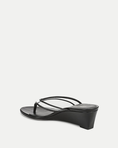 Veronica Beard | Clea Jelly Wedge Sandal in Clear/Black Clear/Black