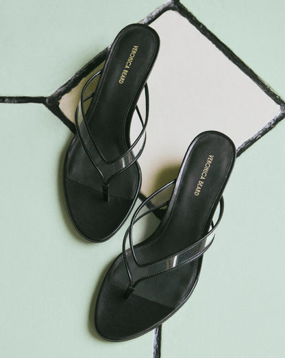 Veronica Beard | Clea Jelly Wedge Sandal in Clear/Black Clear/Black