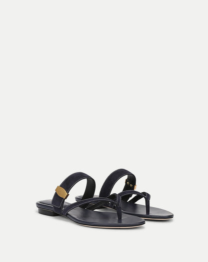 Veronica Beard | Salva Dash Flat Sandal in Navy Navy
