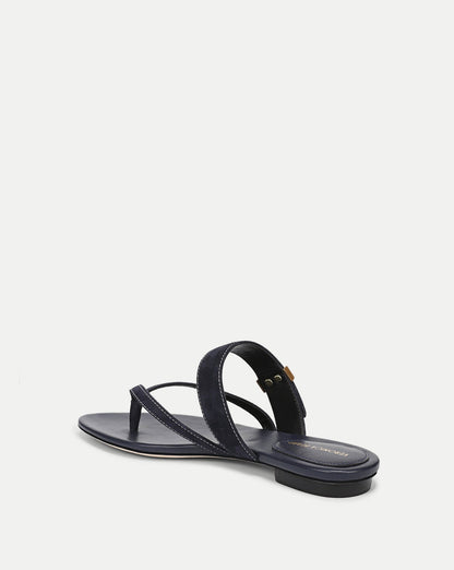 Veronica Beard | Salva Dash Flat Sandal in Navy Navy