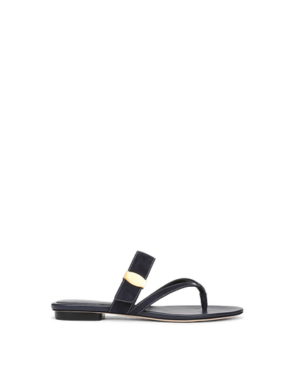Veronica Beard | Salva Dash Flat Sandal in Navy Navy