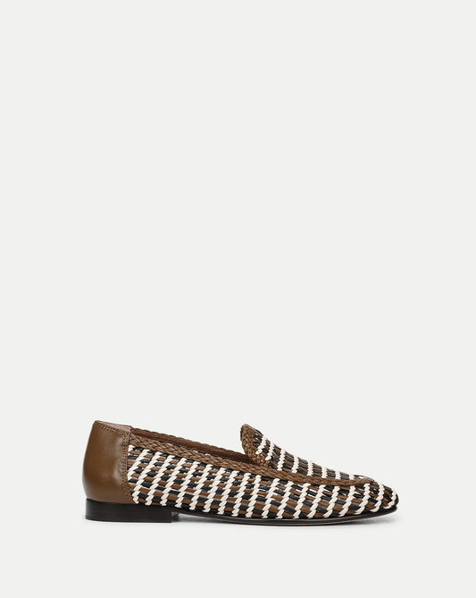 Veronica Beard | Prilla Woven Leather Loafer in Brown Multi Brown Multi