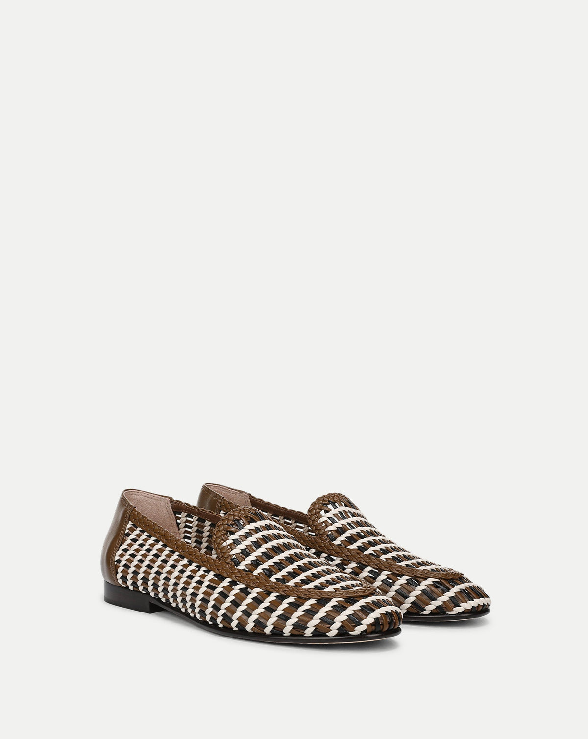 Veronica Beard | Prilla Woven Leather Loafer in Brown Multi Brown Multi