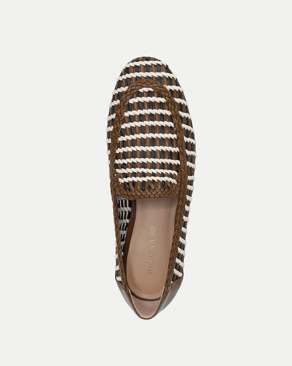 Veronica Beard | Prilla Woven Leather Loafer in Brown Multi Brown Multi
