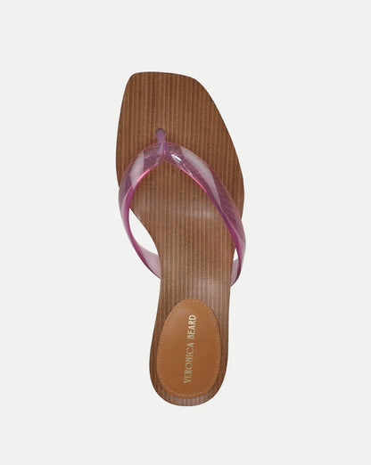 Veronica Beard | Clea Jelly Kitten-Heel Sandal in Petal Pink Petal Pink