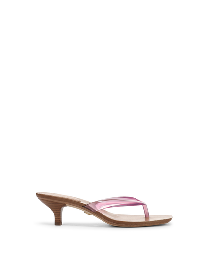 Veronica Beard | Clea Jelly Kitten-Heel Sandal in Petal Pink Petal Pink