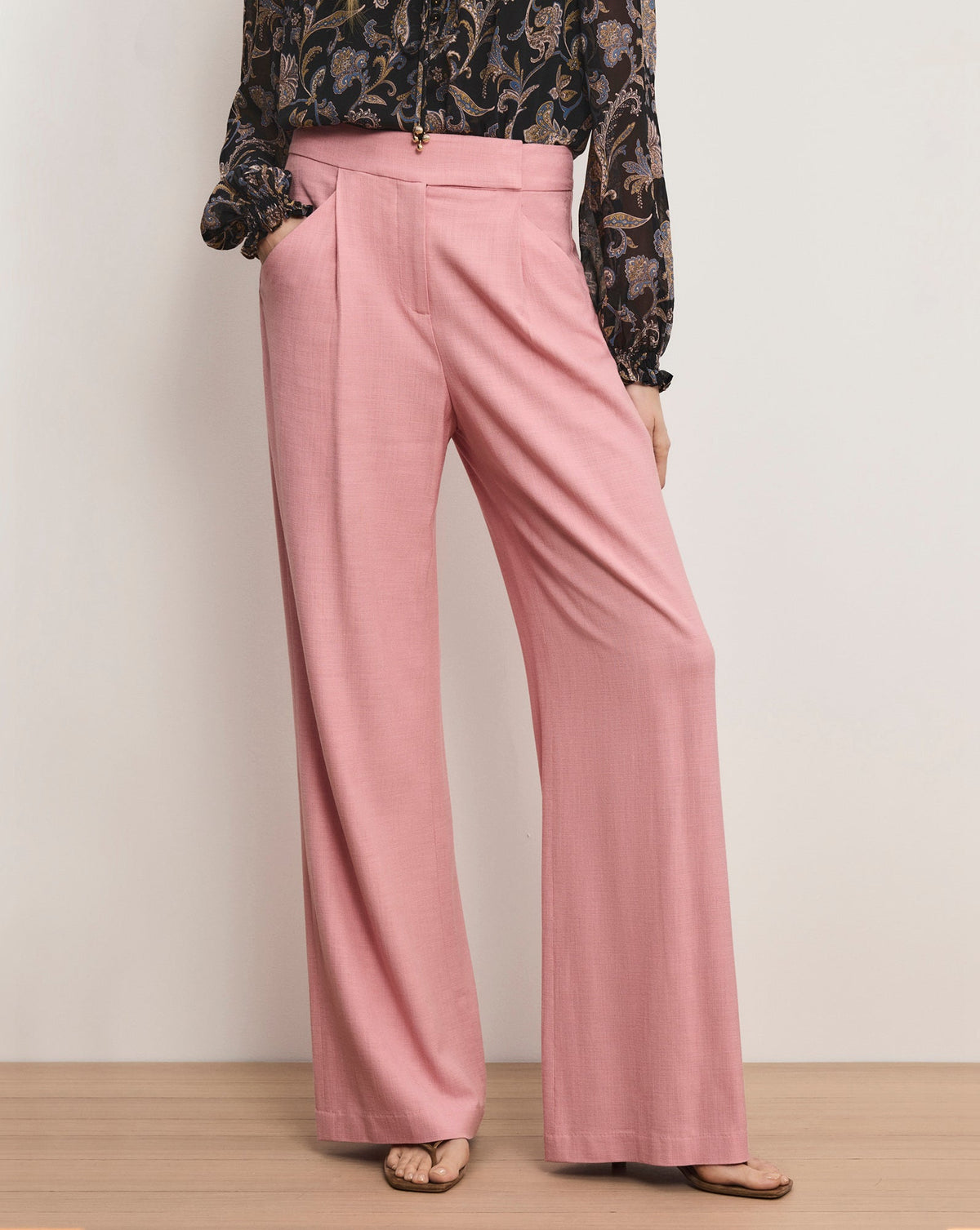 Veronica Beard | Marbeau Wide-Leg Pant in Pink Petal