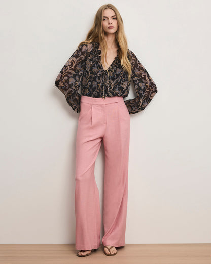 Veronica Beard | Marbeau Wide-Leg Pant in Pink Petal