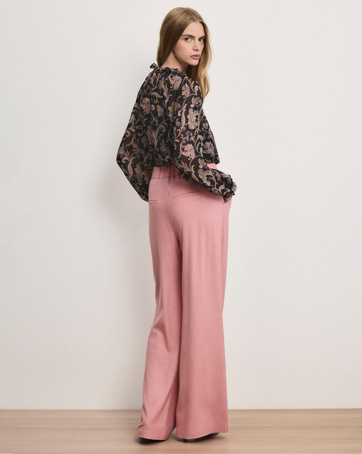 Veronica Beard | Marbeau Wide-Leg Pant in Pink Petal