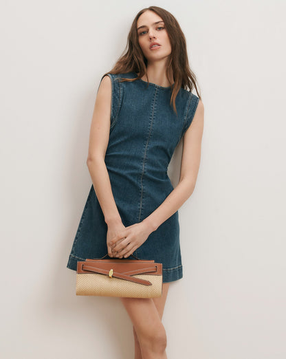 Veronica Beard | Imara Denim Mini Dress in Dark Bright Blue Dark Bright Blue