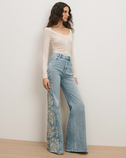 Veronica Beard | Hyland Button-Down T-Shirt in Ecru Ecru