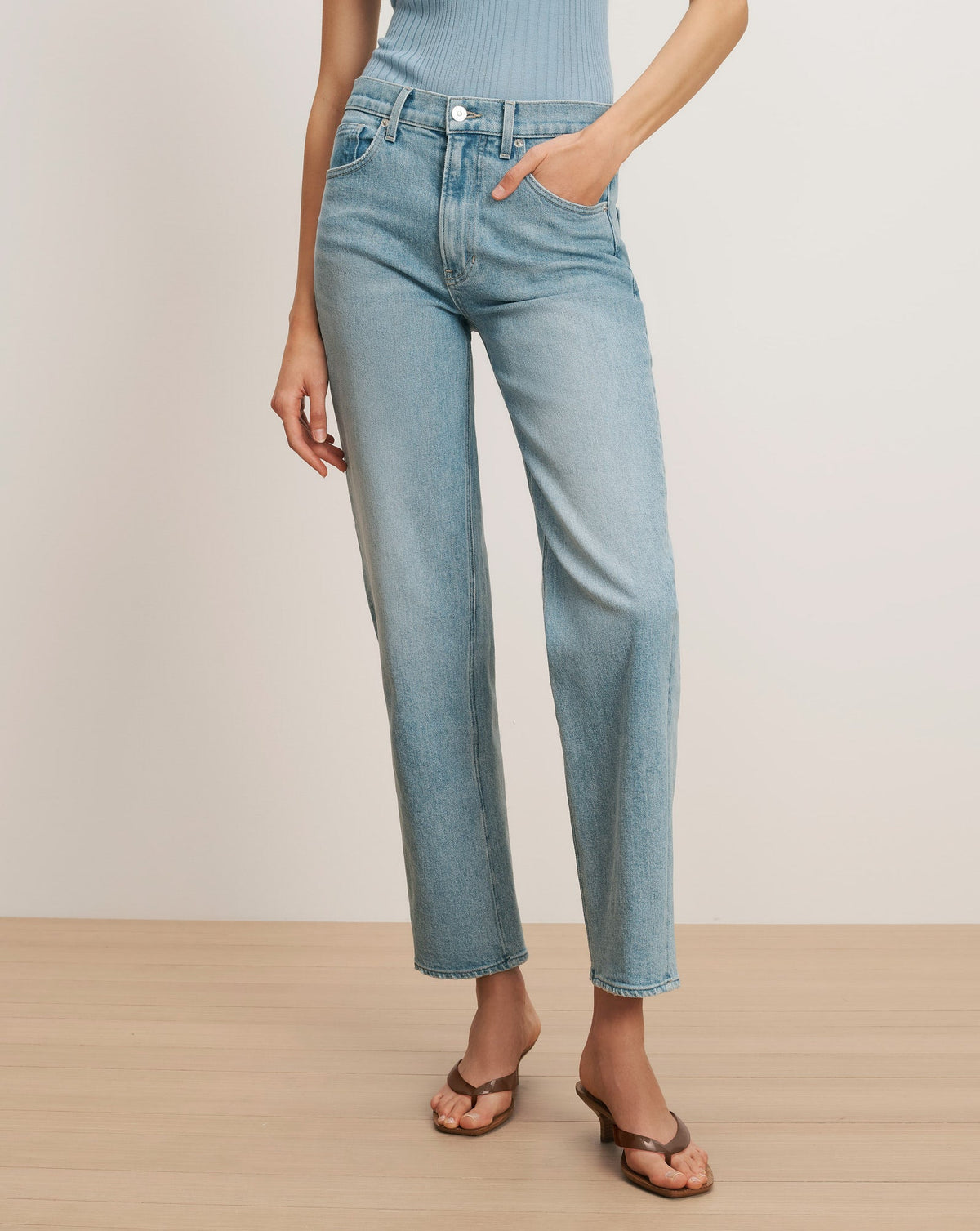 Veronica Beard | Harley Arc-Leg Jean in Light Blue Denim Big Splash Big Splash